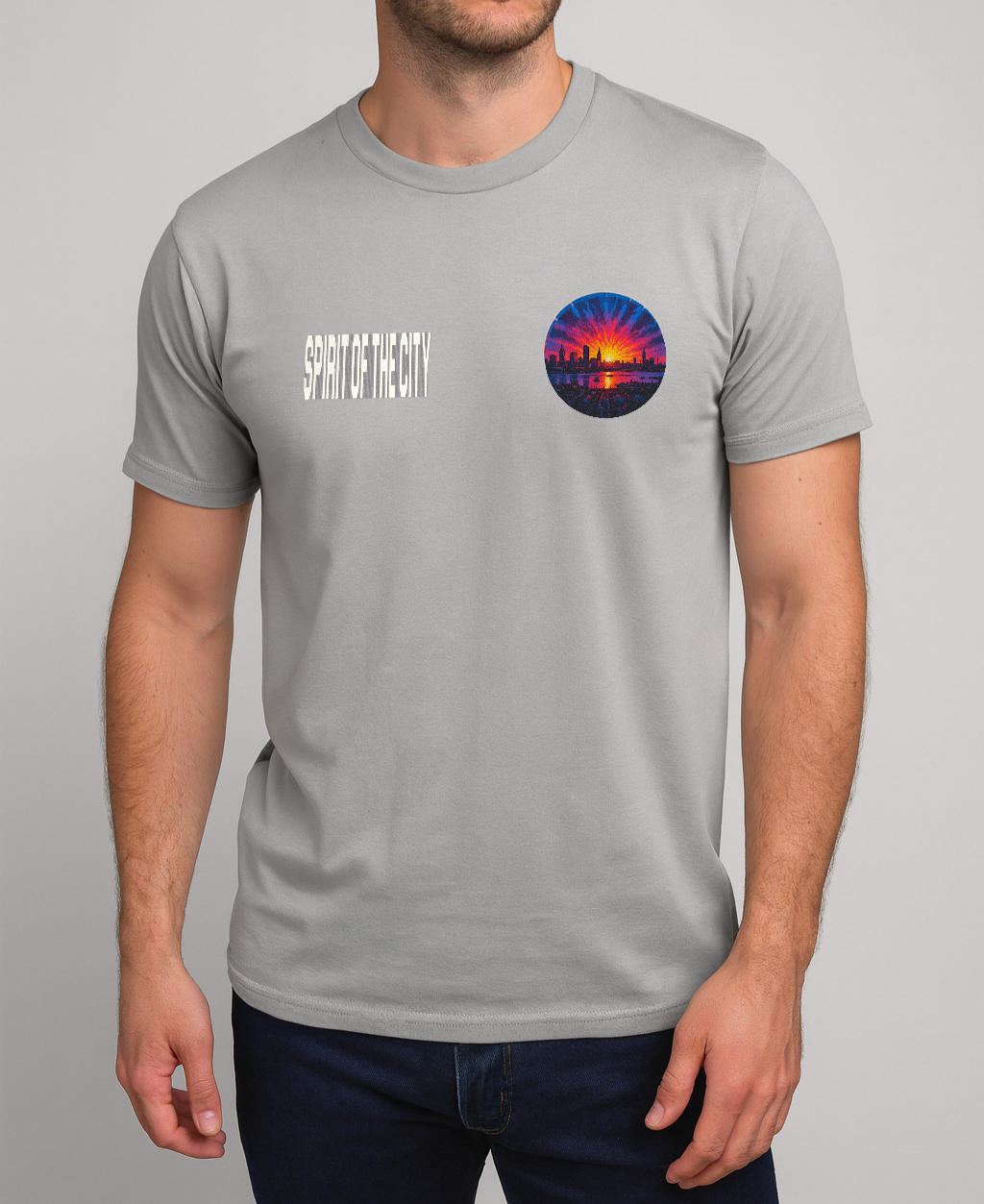 Spirit of the City- sunset X storm edition mens t shirt