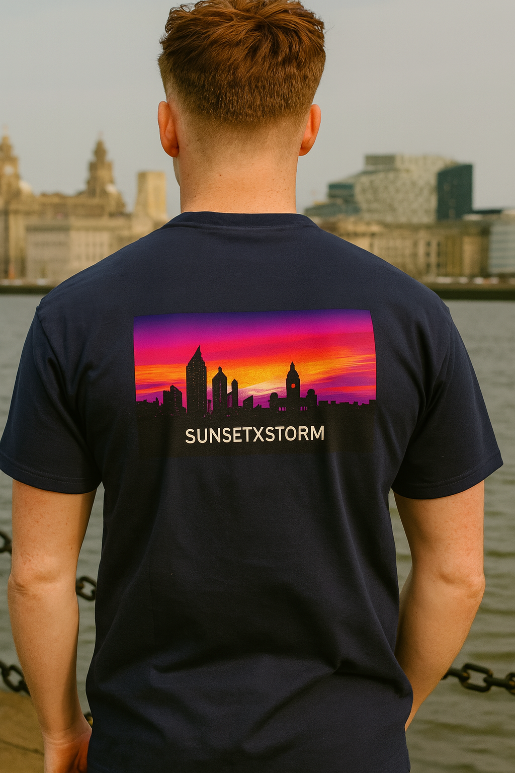 Spirit of the City - sunset X storm edition mens t shirt
