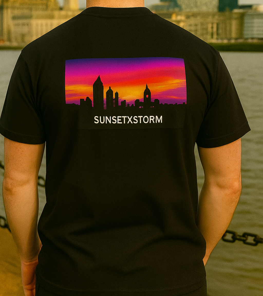 Spirit of the City - sunset X storm edition mens t shirt