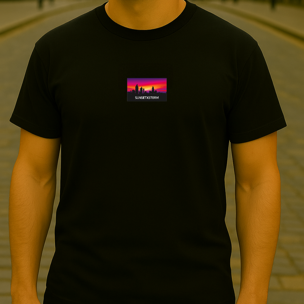 Spirit of the City - sunset X storm edition mens t shirt