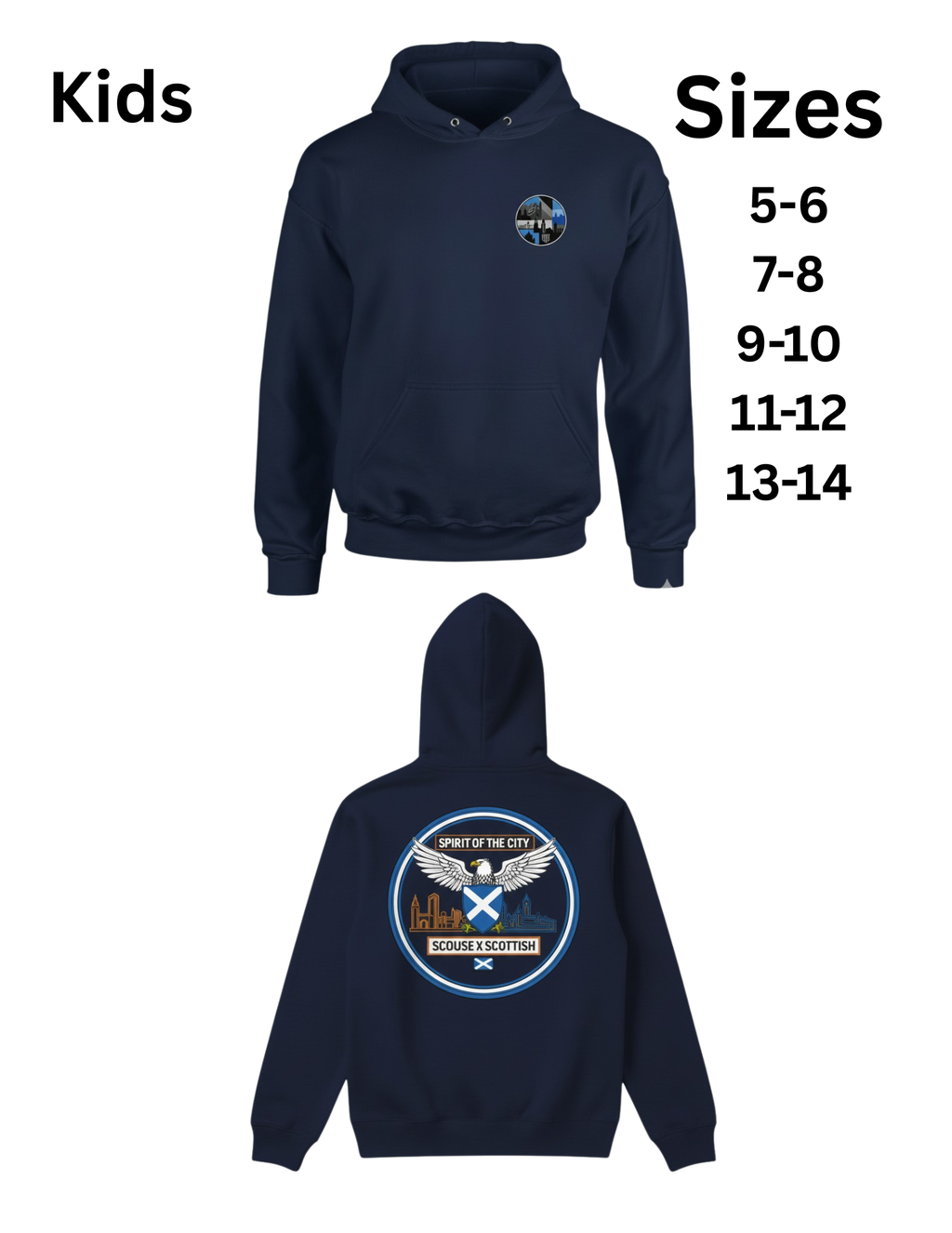 Spirit of the City X b real scouse X Scottish hoodie (kids)
