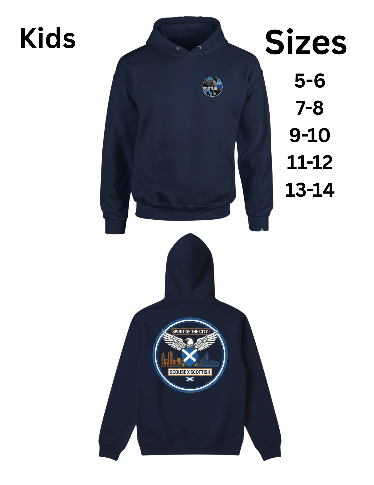 Spirit of the City X b real scouse X Scottish hoodie (kids)