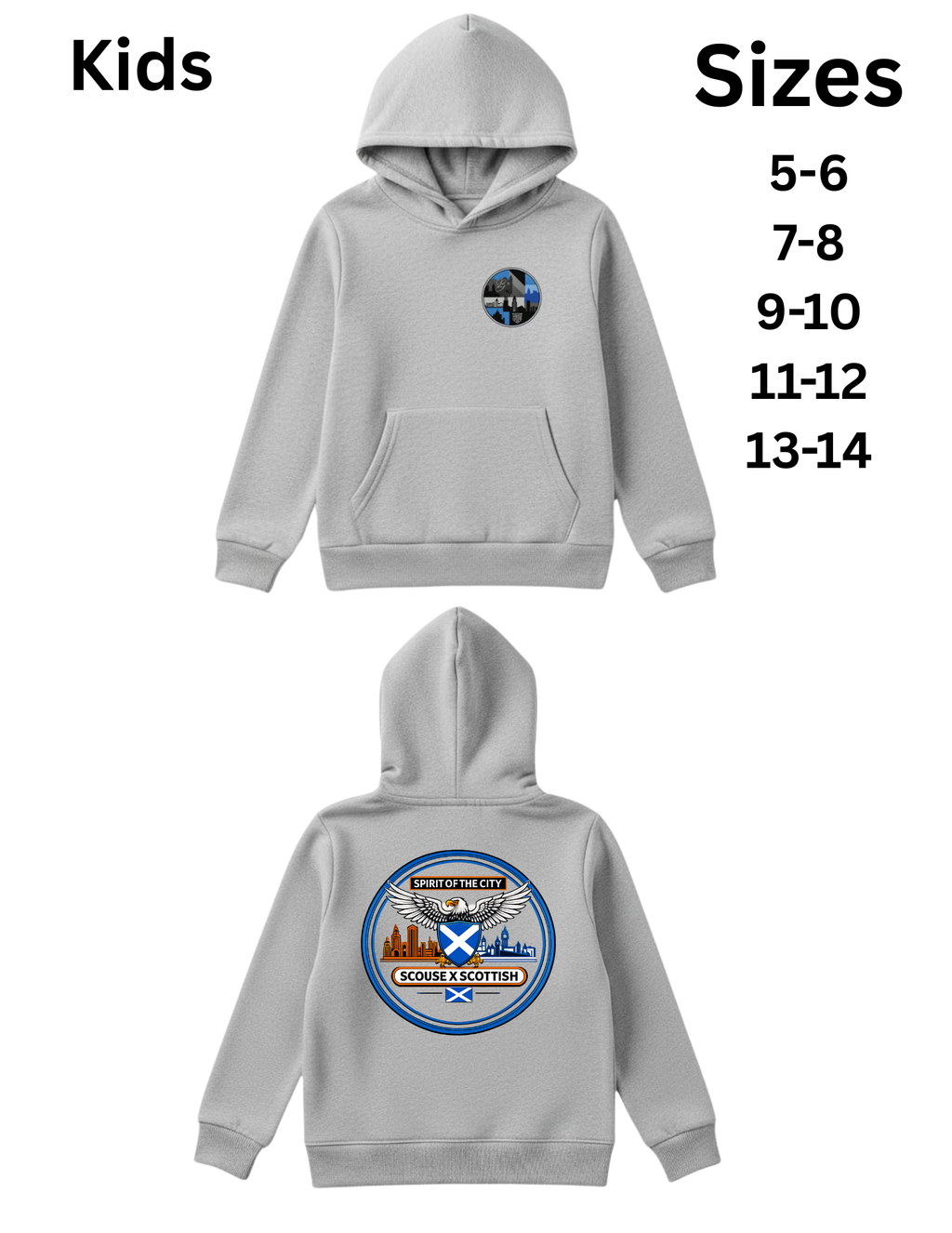 Spirit of the City X b real scouse X Scottish hoodie (kids)