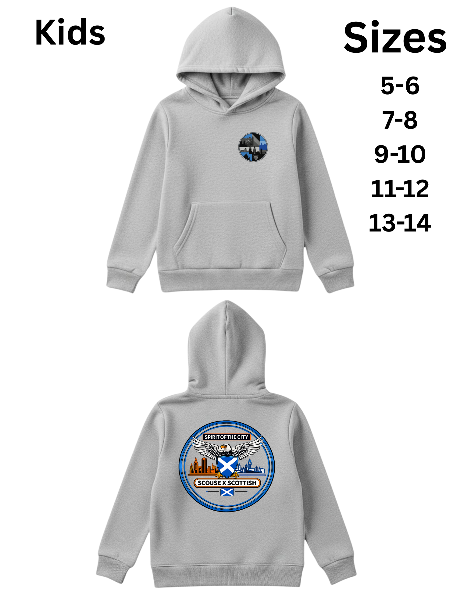 Spirit of the City X b real scouse X Scottish hoodie (kids)