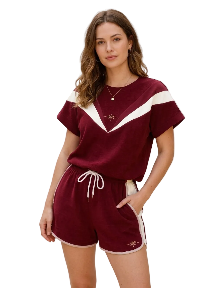 Spirit of the city- womans T-shirt & short set (red)