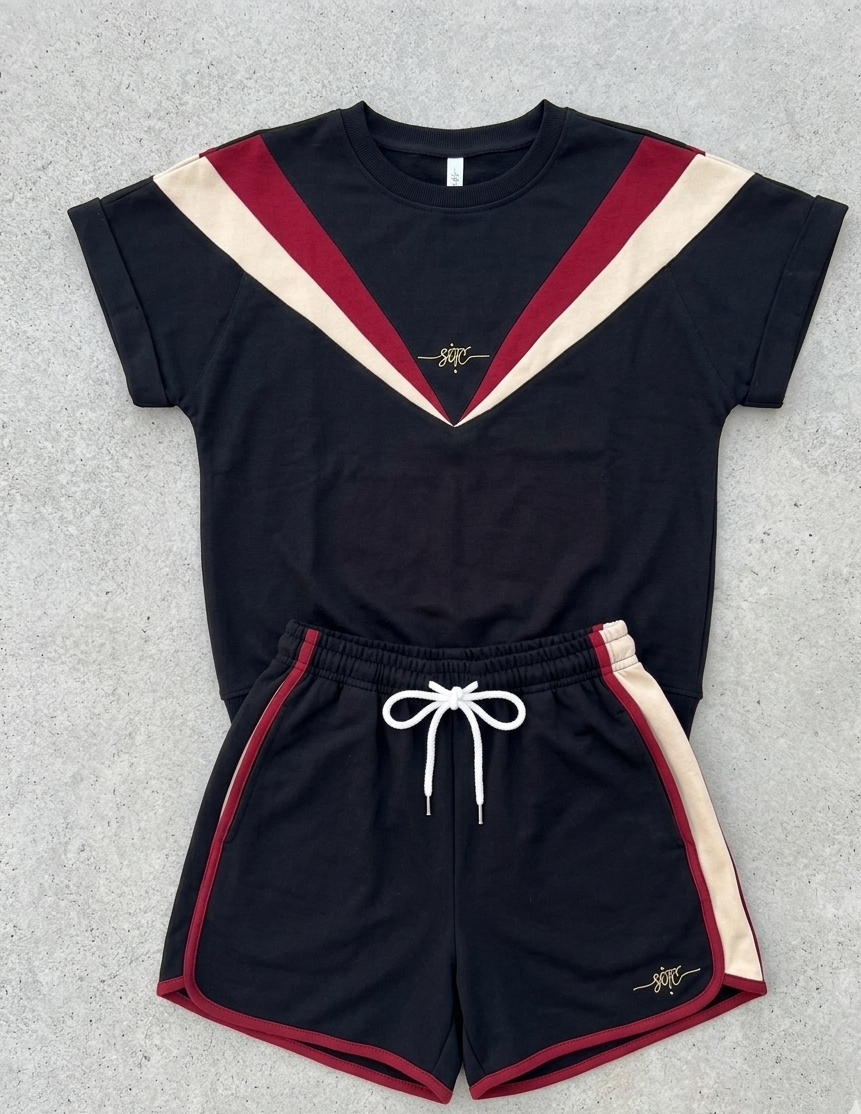 Spirit of the city- womans T-shirt & short set (black)