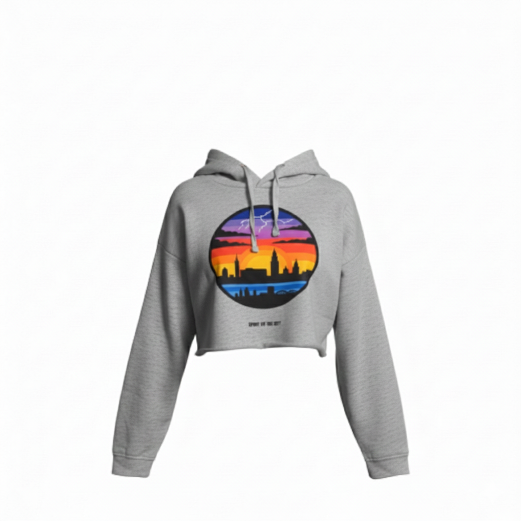 Sunset X Storm Edition – girls Cropped Hoodie (grey)