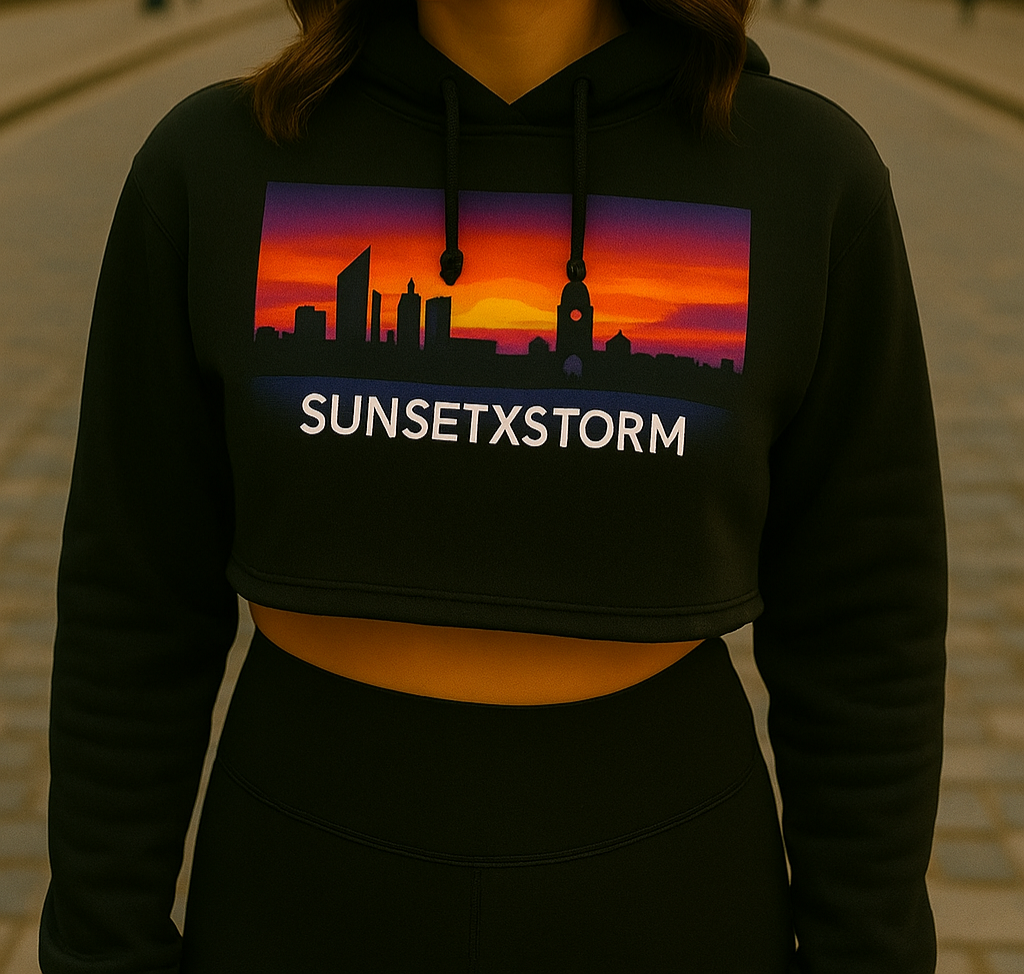 Spirit of the City  - sunset x Storm Edition womans cropped hoody