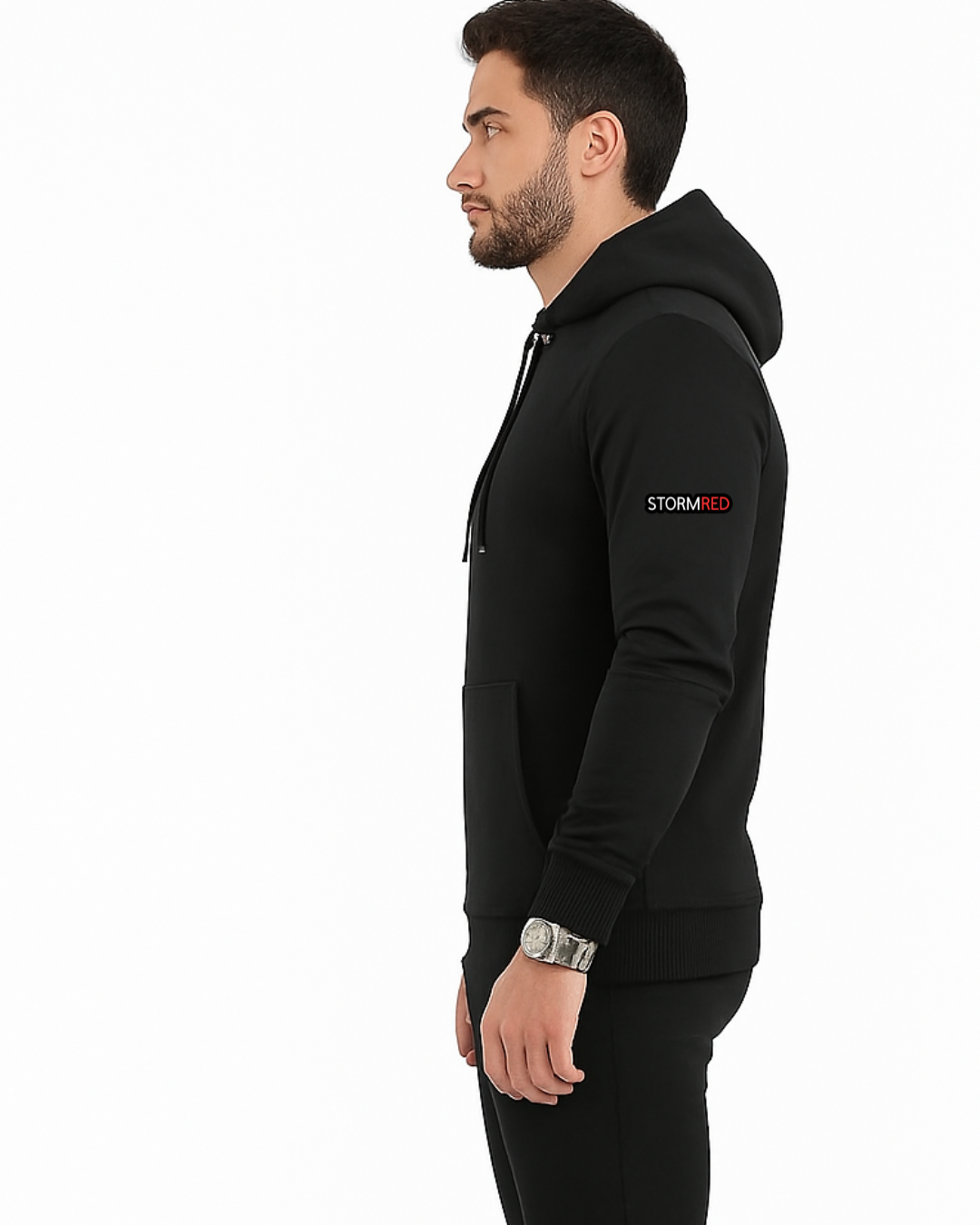 Spirit of the City- storm red mens full tracksuit black