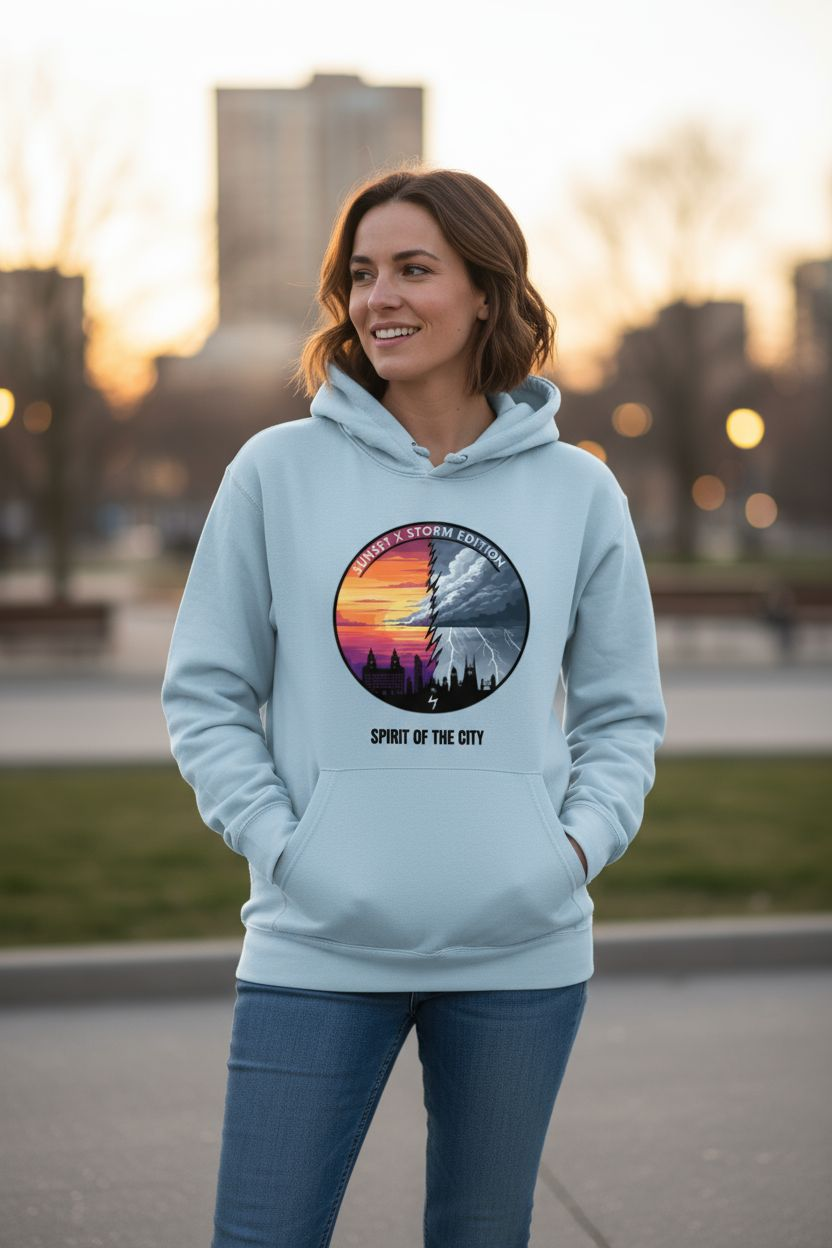 Spirit of the City- sunset X storm hoodie