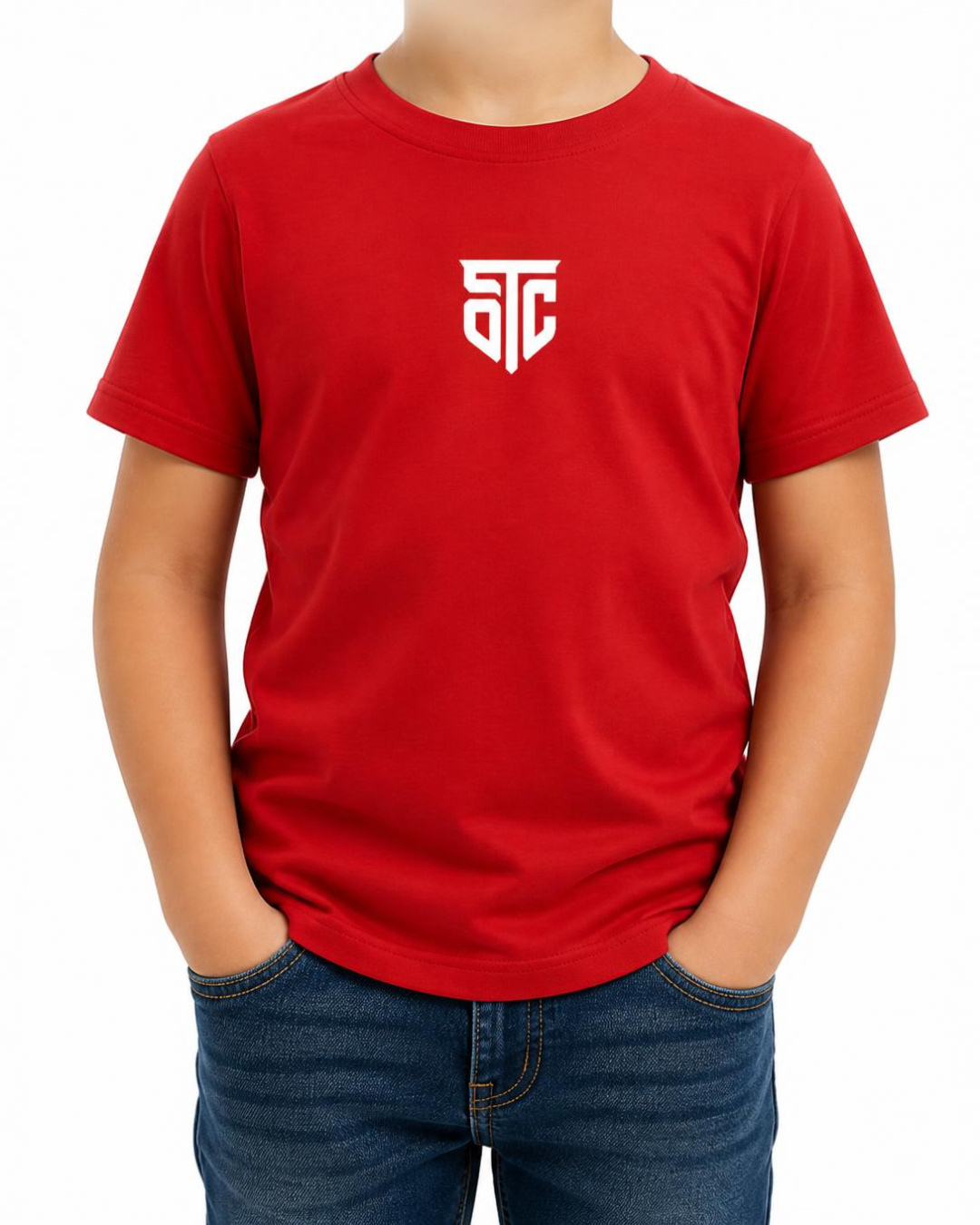Spirit Of The City – SOTC Crest Kids Cotton T-Shirt | Red | Liverpool Streetwear Children's Tee