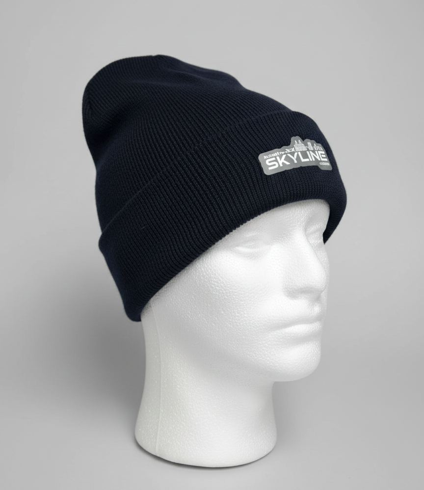 Spirit of the city - navy sunset skyline beanie
