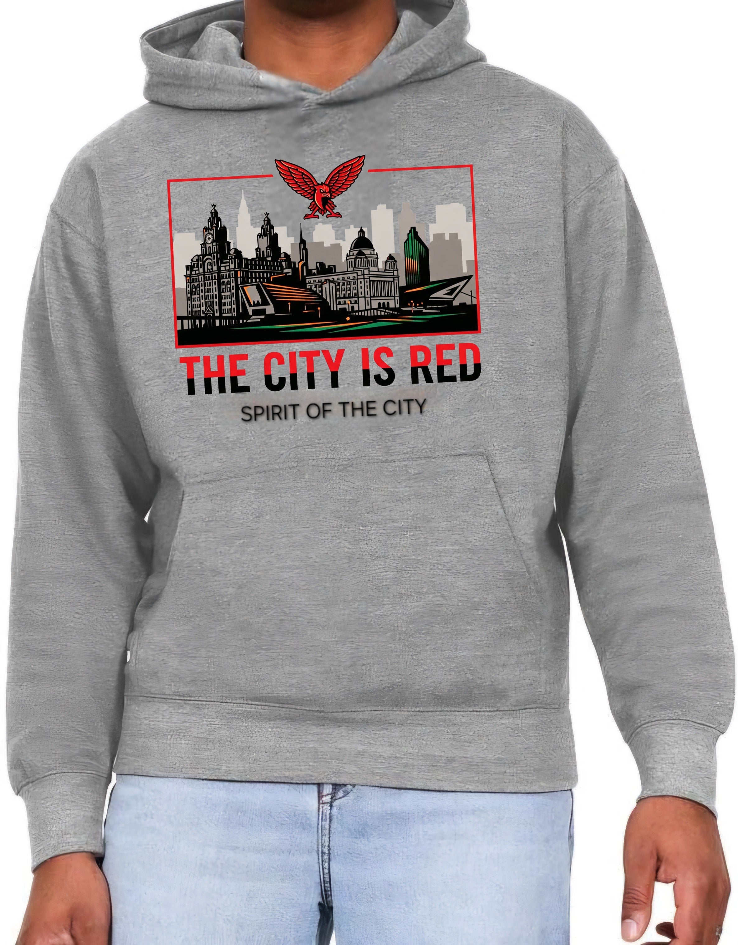 Spirit of the city - The city is red range mens hoodie