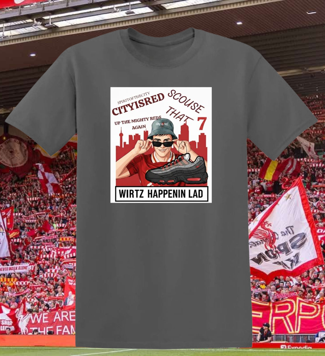 Spirit of the City- wirtz happenin lad t shirt/ grey