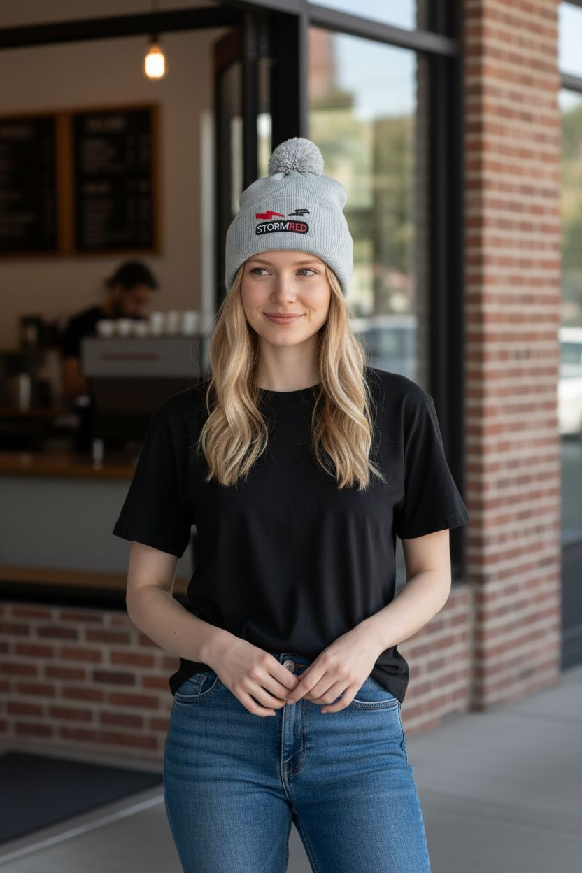 Spirit of the city storm red bobble hat