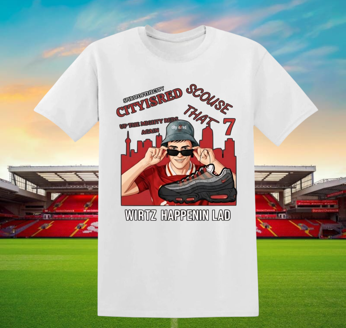 Spirit of the City- wirtz happenin lad t shirt/ white