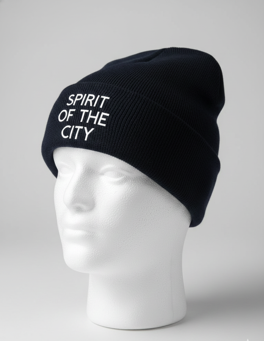 Spirit of the city - reflective black beanie