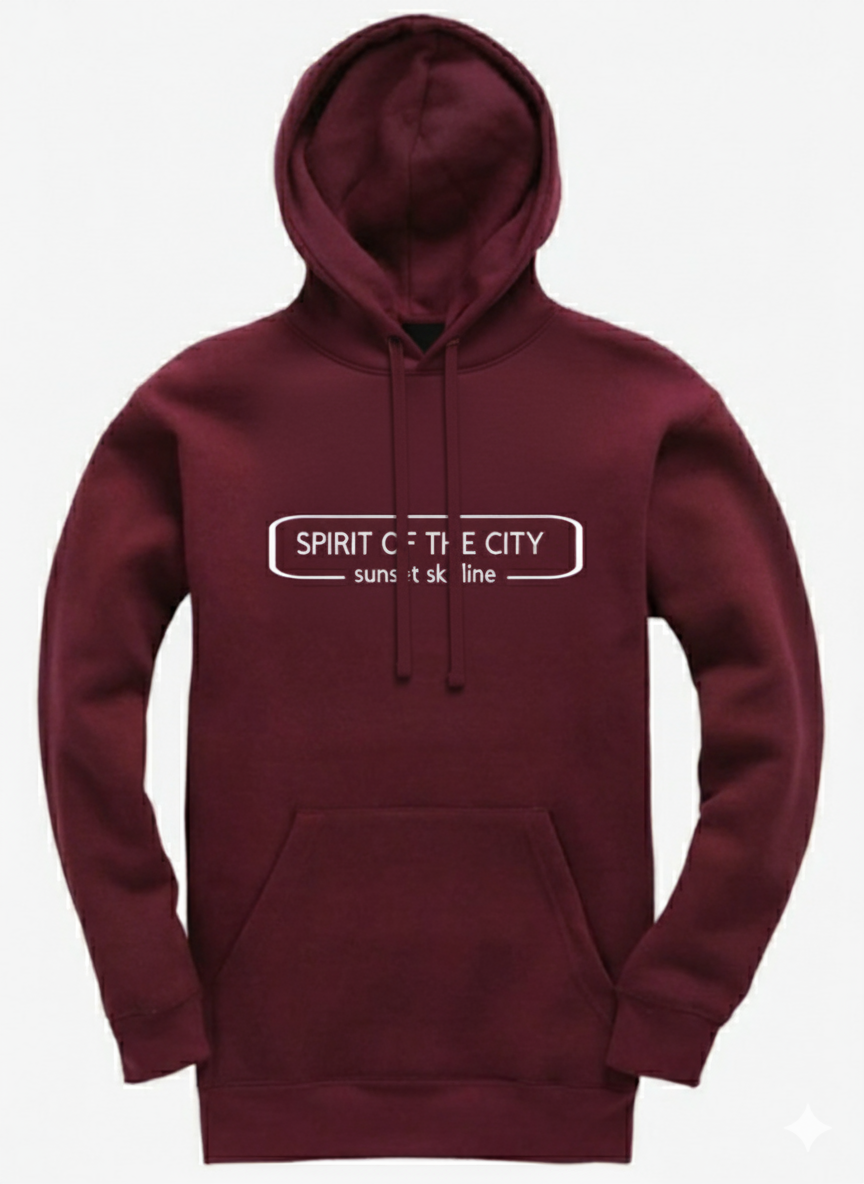 Spirit Of The City: Sunset Skyline Edition – The Burgundy Hoodie