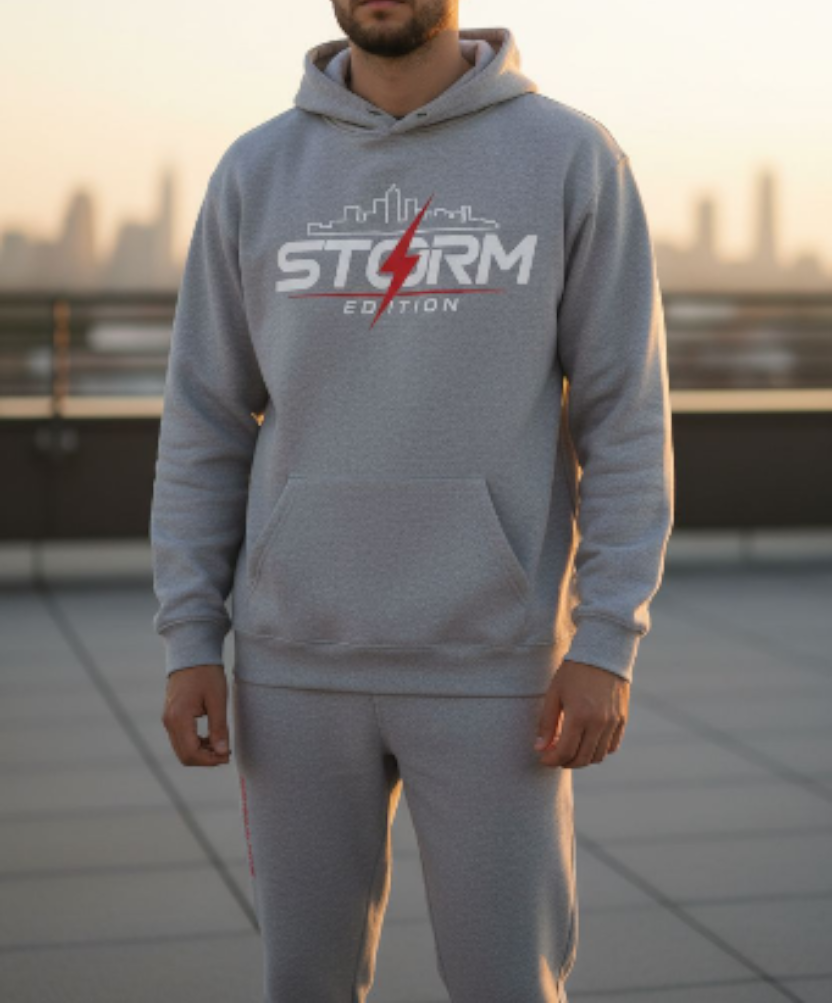 Spirit of the City- storm red mens full tracksuit grey