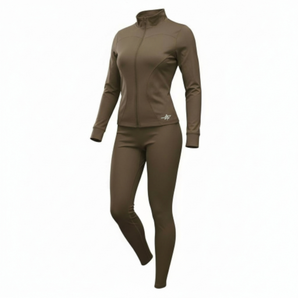 Women’s 2-Piece activewear jacket & Legging set (chocolate)