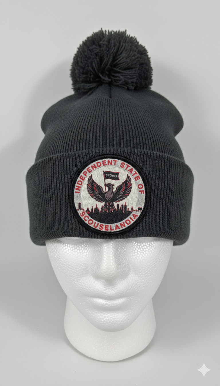 Spirit of the city-Scouselandia Bobble Beanie (Charcoal Grey)