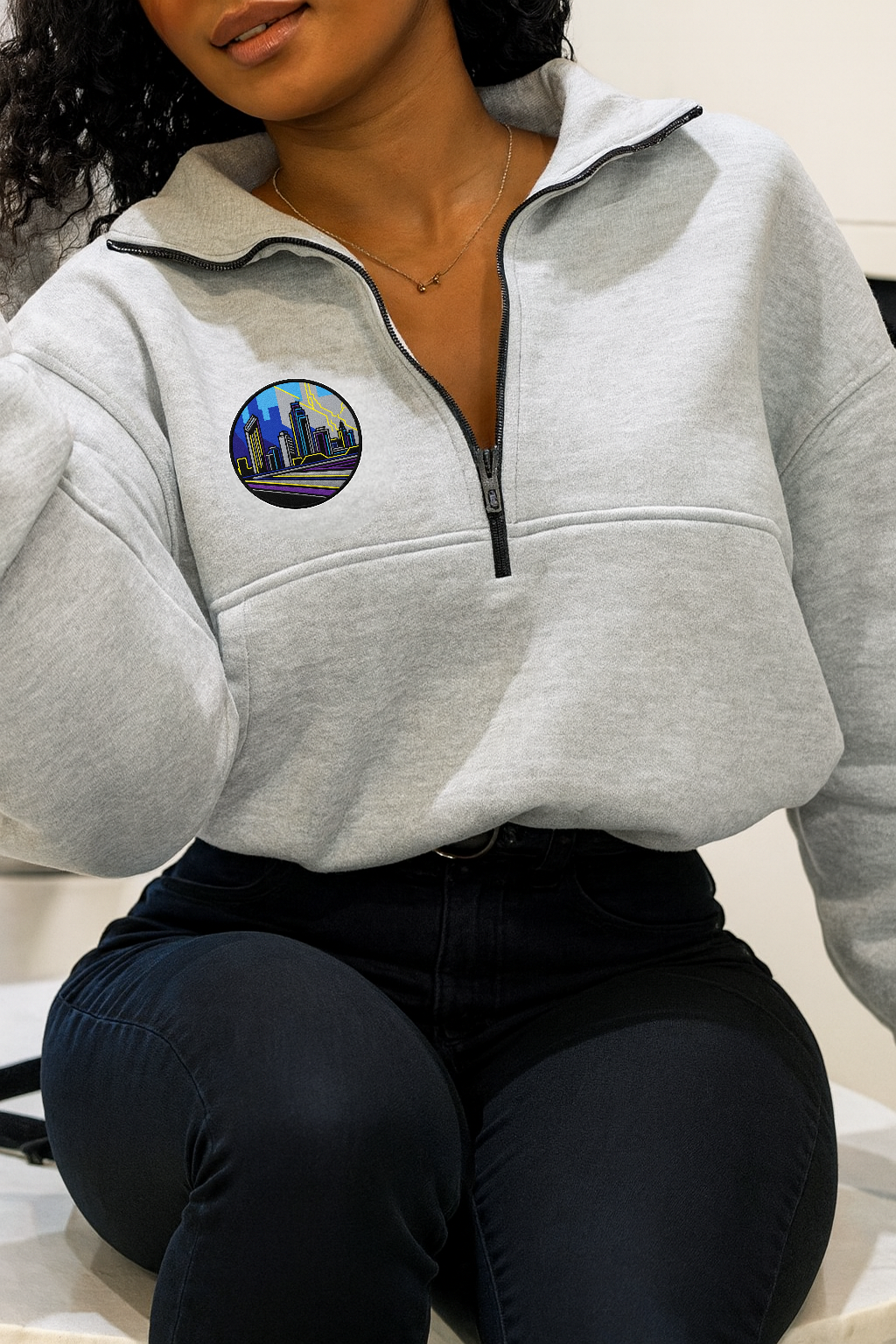 Spirit of the City- sunset skyline edition womans hoodie
