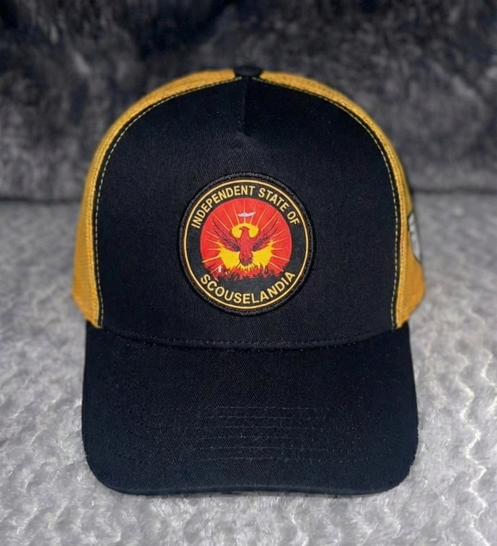 Spirit of the city-Independent State of Scouselandia Trucker Hat (black/orange)